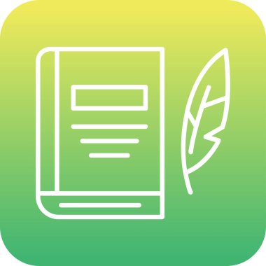 Edebiyat. Web simgesi basit illüstrasyon 