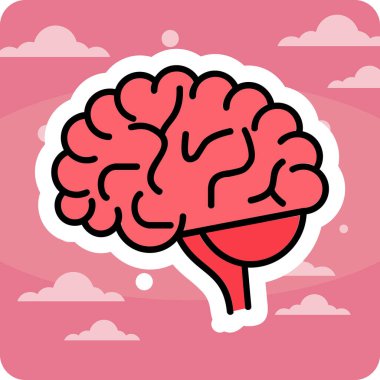 Beyin. Web simgesi basit illüstrasyon 