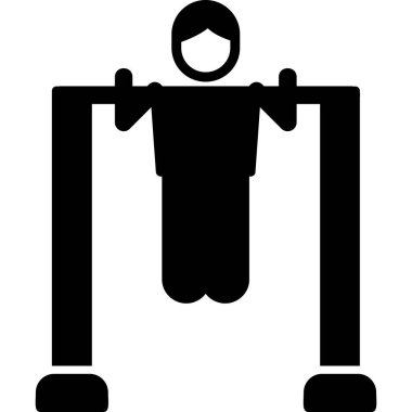 Çubuk Simgesini Aç, Çekme Egzersizi Yapan Kişi. Vektör İllüstrasyonu 