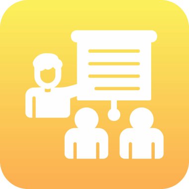 izleyici sunum simgesi vektör illüstrasyonu