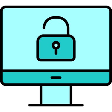 Güvenli olmayan bilgisayar vektör simgesi modern basit illüstrasyon