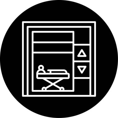 Asansör web simgesi, vektör illüstrasyonu