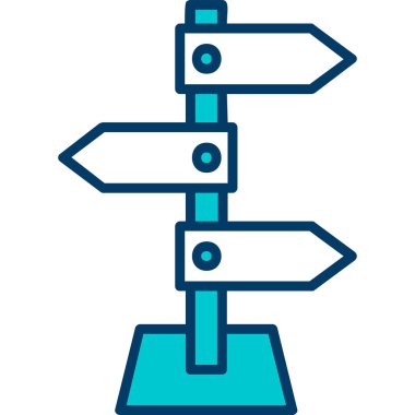 yön işareti simgesi, vektör illüstrasyonu 