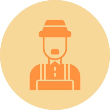 Erkek çiftçi simgesi, vektör illüstrasyonu basit tasarım