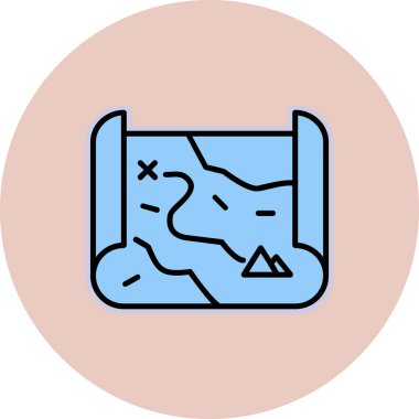 harita simgesinin vektör illüstrasyonu 