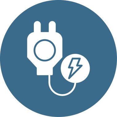 Elektrik prizi ve yıldırımın vektör çizimi