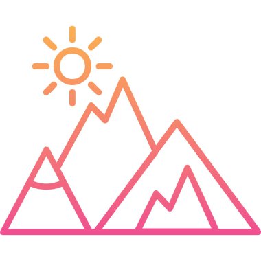 Dağlar. Web simgesi basit illüstrasyon  