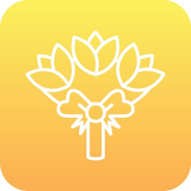 Çiçek buketi. Web simgesi basit illüstrasyon