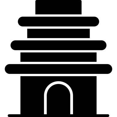 Tapınak binası Web simgesi basit illüstrasyon