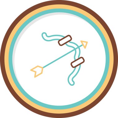 Yay ve Ok ağ simgesi, vektör illüstrasyonu