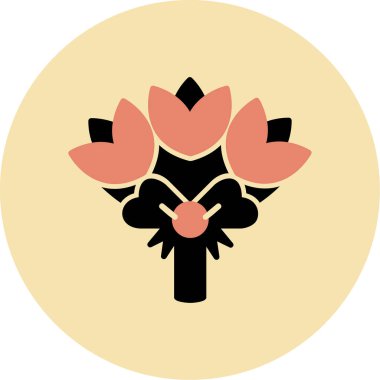 Çiçek buketi. Web simgesi basit illüstrasyon