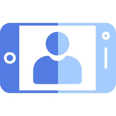 Telefon simgesi vektör illüstrasyonunda selfie