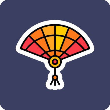 Çin fan web simgesi basit tasarım            