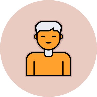  Erkek kullanıcı. Web simgesi basit illüstrasyon