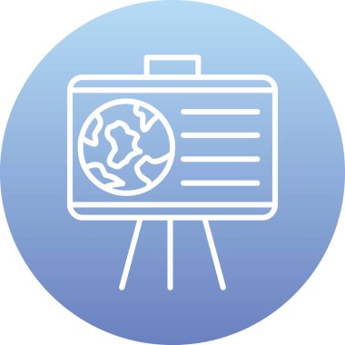 Coğrafya web simgesi, vektör illüstrasyonu