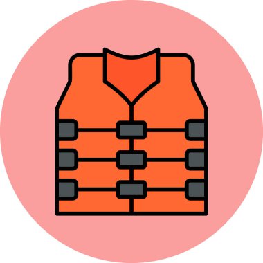 Can yeleği. Web simgesi basit illüstrasyon