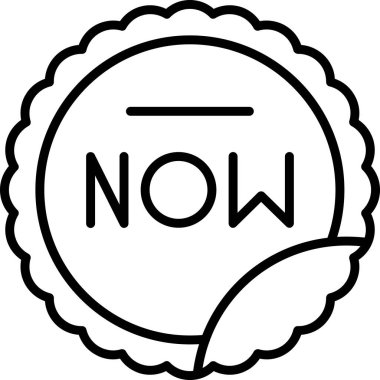 Şimdi. Web simgesi basit illüstrasyon         