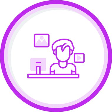 İş yeri. Web simgesi vektör illüstrasyonu