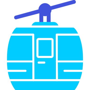 Kablo araba simgesi, vektör illüstrasyonu 