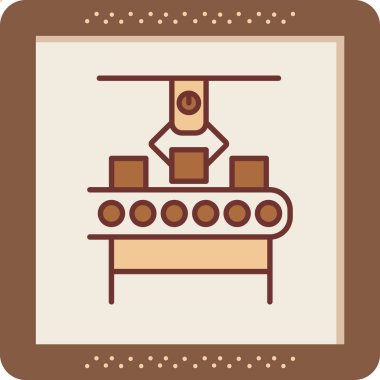 Üretim süreci simgesi, vektör illüstrasyonu basit tasarım