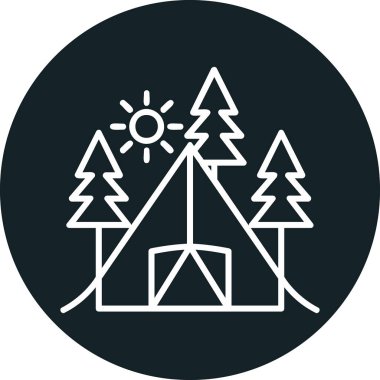 Kamp web simgesi vektör illüstrasyonu