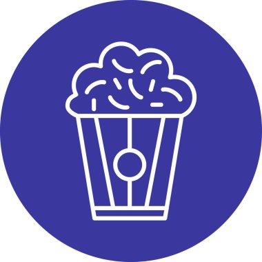 Patlamış mısır. Web simgesi basit illüstrasyon                                  