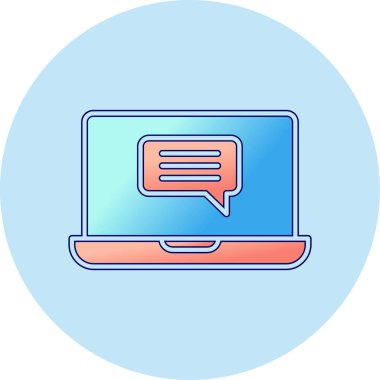 Çevrimiçi İletişim simgesi vektör illüstrasyonu