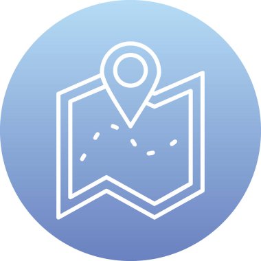 harita simgesinin vektör illüstrasyonu 