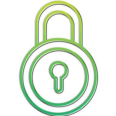 kilit düz simge vektör çizim