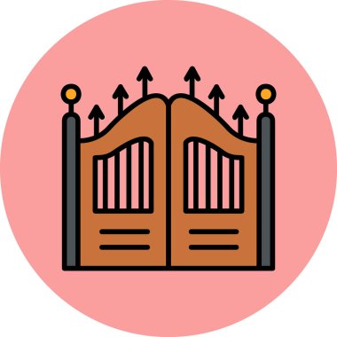 Kapı. Web simgesi basit illüstrasyon