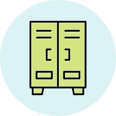 Dolap. Web simgesi basit illüstrasyon  