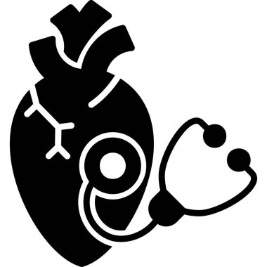 Kalp ve steteskopun vektör çizimi