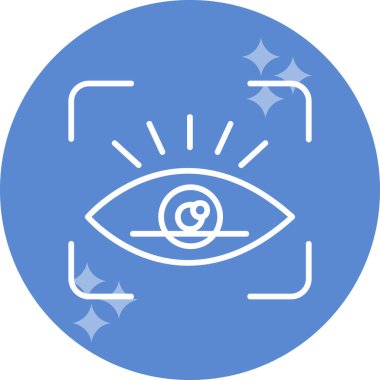 retina tarama simgesi, vektör illüstrasyonu 