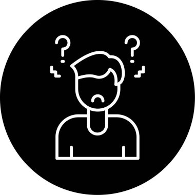 Soru işaretli adam. vektör illüstrasyonu