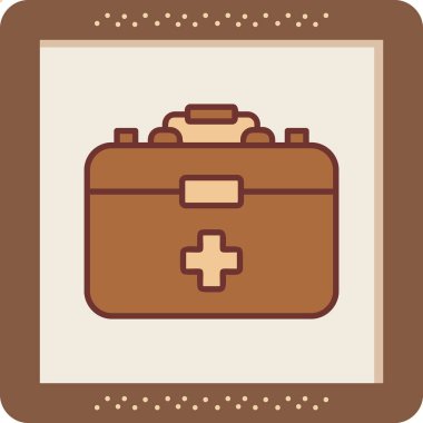 İlk Yardım Kit web simgesi, vektör illüstrasyonu 