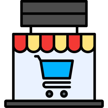 Alışveriş. Web simgesi basit illüstrasyon 