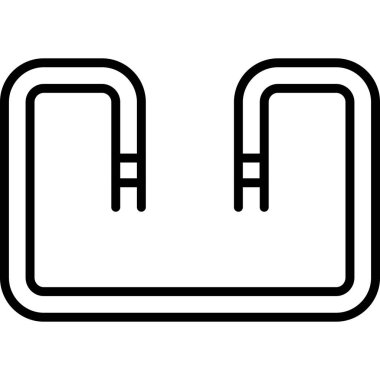 U Bükme ağ simgesi, vektör illüstrasyonu