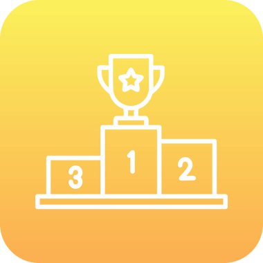 Kazanan kupa ikonu. özet çizimi 