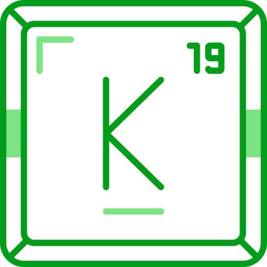 Potasyum kimyasal element simgesi web basit illüstrasyon