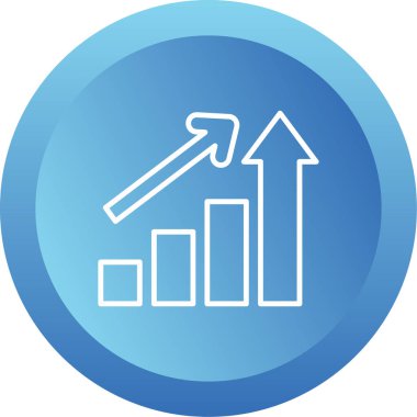 Büyüme grafiği Web simgesi vektör illüstrasyonu