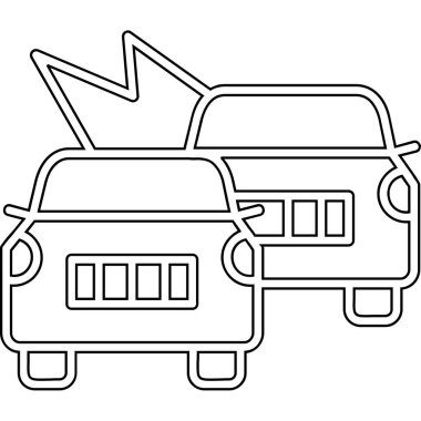 Araba kaza web simgesi, vektör çizim