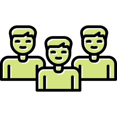 bir grup insan simgesi vektör illüstrasyon tasarımı 