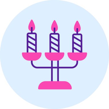 Bir şamdan ağ simgesinin vektör illüstrasyonu 