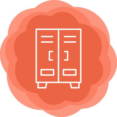 Dolap. Web simgesi basit illüstrasyon  