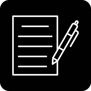 belge ve kalem simgesi düz tasarım