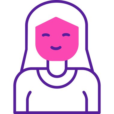 kız ana hatları ikon vektör illüstrasyonu 