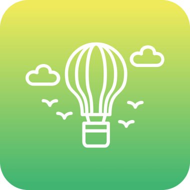 sıcak hava balonu simgesi, vektör illüstrasyonu 