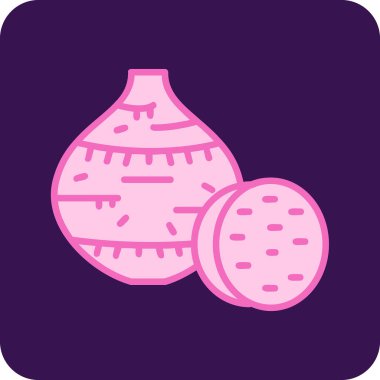 Taro kök simgesi, vektör illüstrasyonu basit tasarım