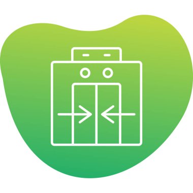 Asansör web simgesi, vektör illüstrasyonu