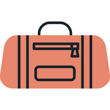 Spor çantası simgesi, vektör illüstrasyonu